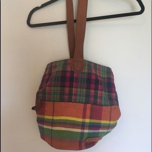 Fossil bucket bag plaid sling purse